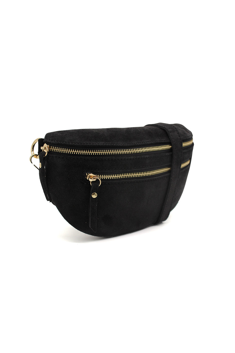 Genuine Italian Suede Sling Crossbody Bag with Dual Zipper Compartments image 12