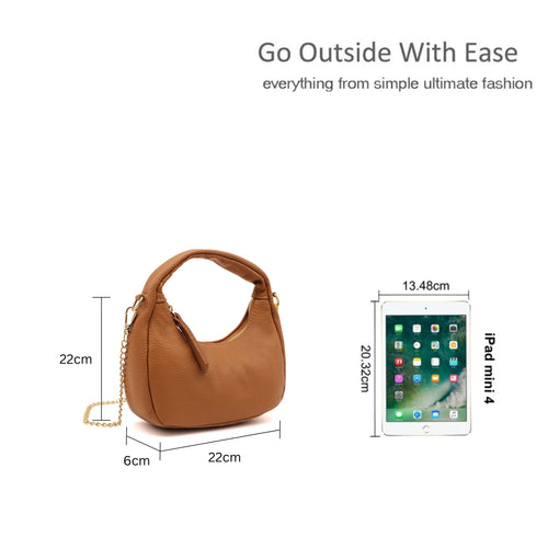Chic Genuine Italian Leather Crossbody Bag with Elegant Chain Strap image 1