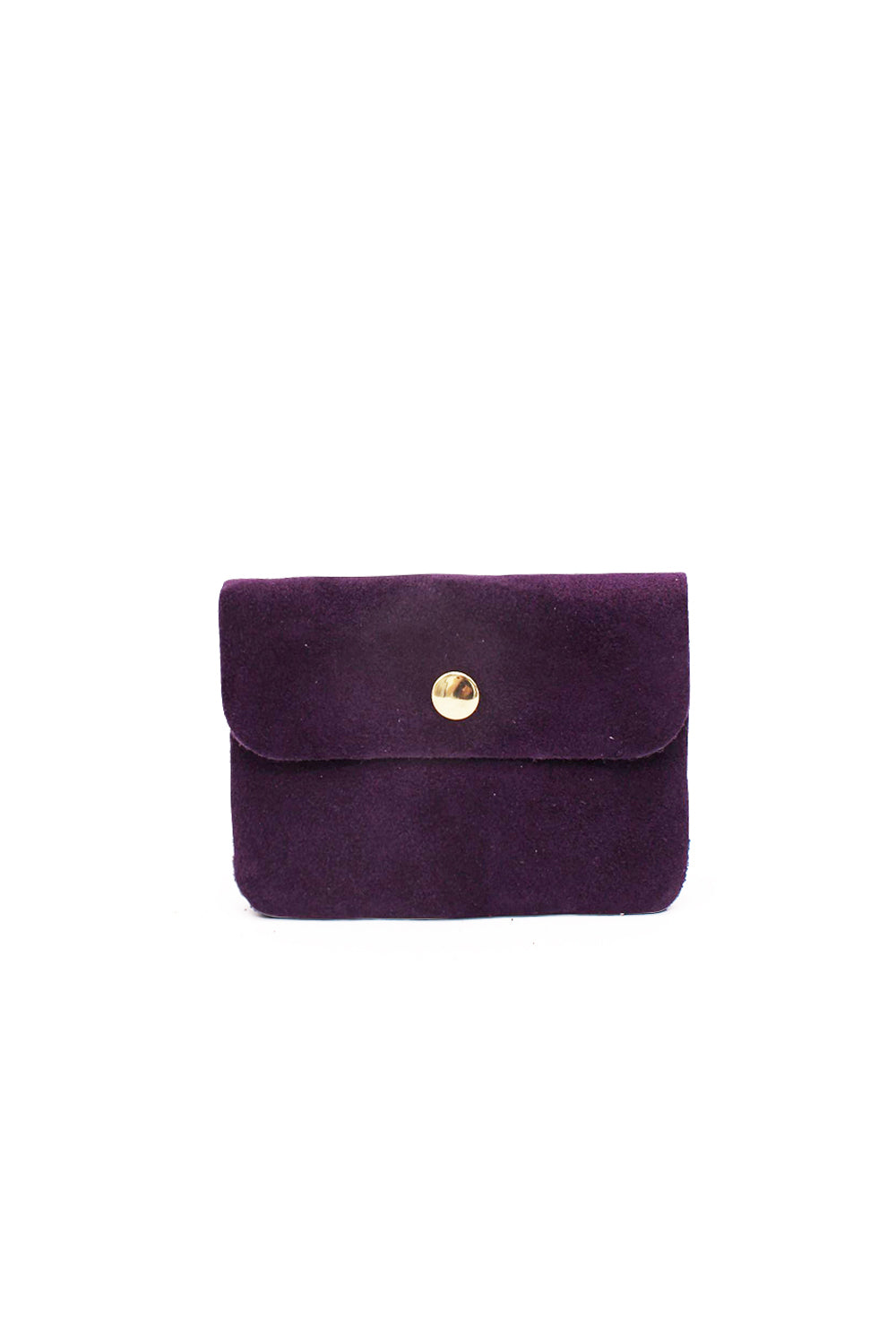 Compact Snap Button Slim Fit Italian Genuine Suede Purse image 9