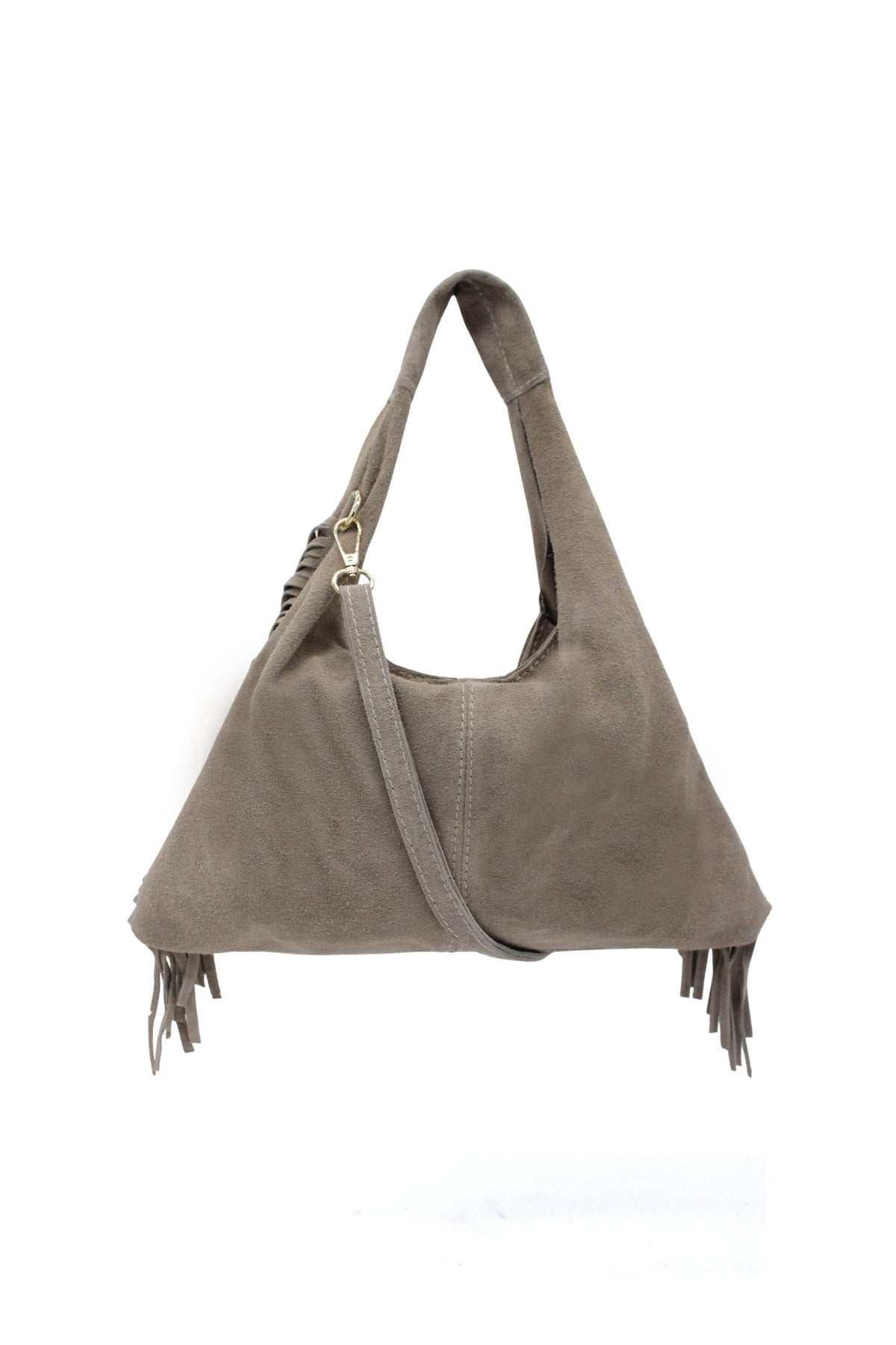 Italian Genuine Suede Fringe Crossbody Shoulder Bag image 3