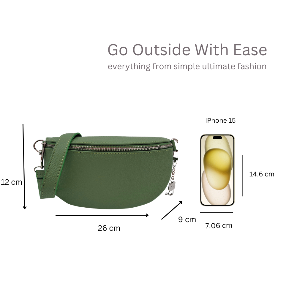 Italian Real Leather Bum Bag Style Crossbody Bag image 2