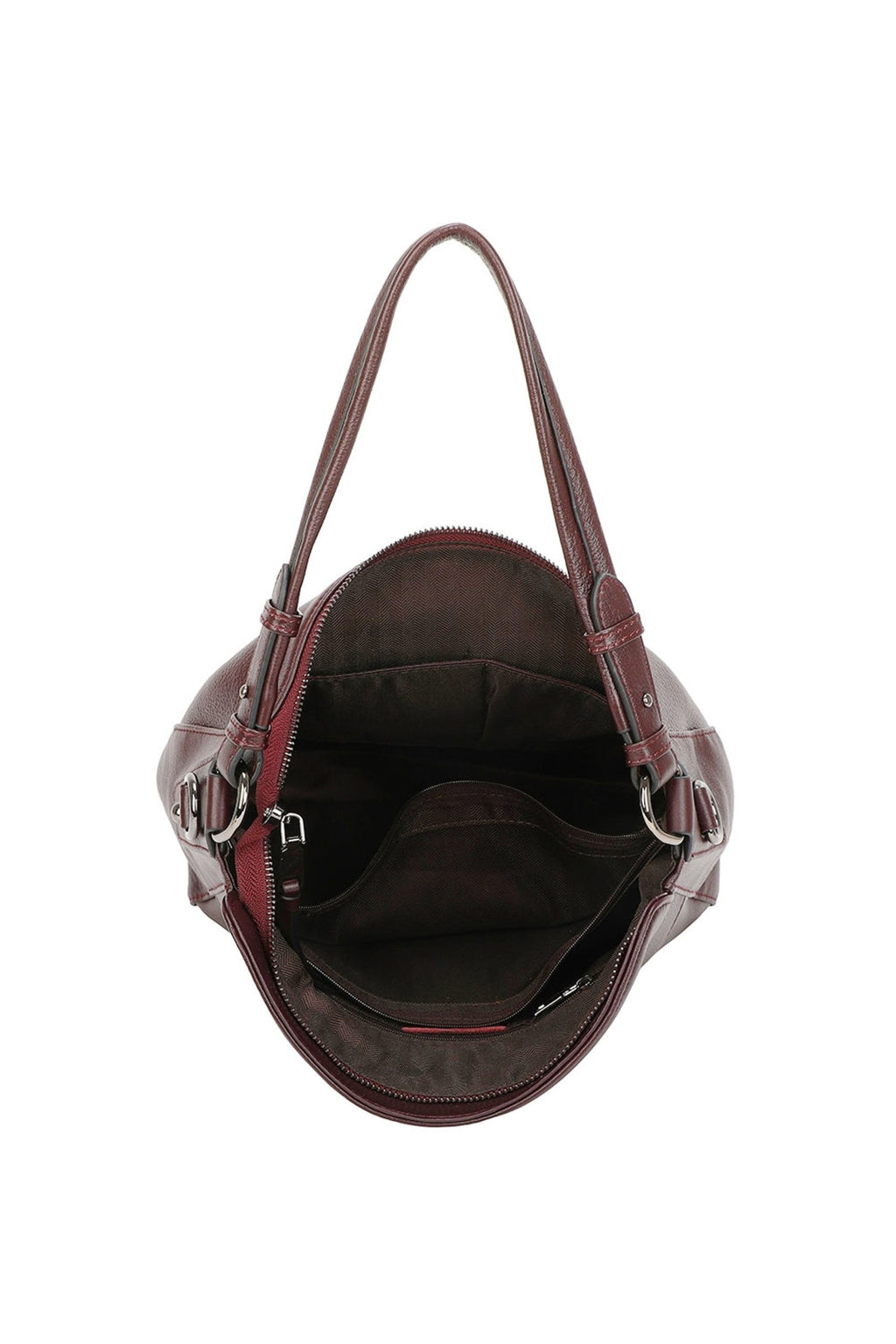 Genuine Leather Large Tote Shoulder Bag Front Pocket image 4
