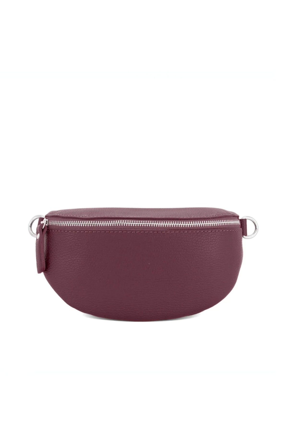 Italian Real Leather Bum Bag Style Crossbody Bag - WINE image