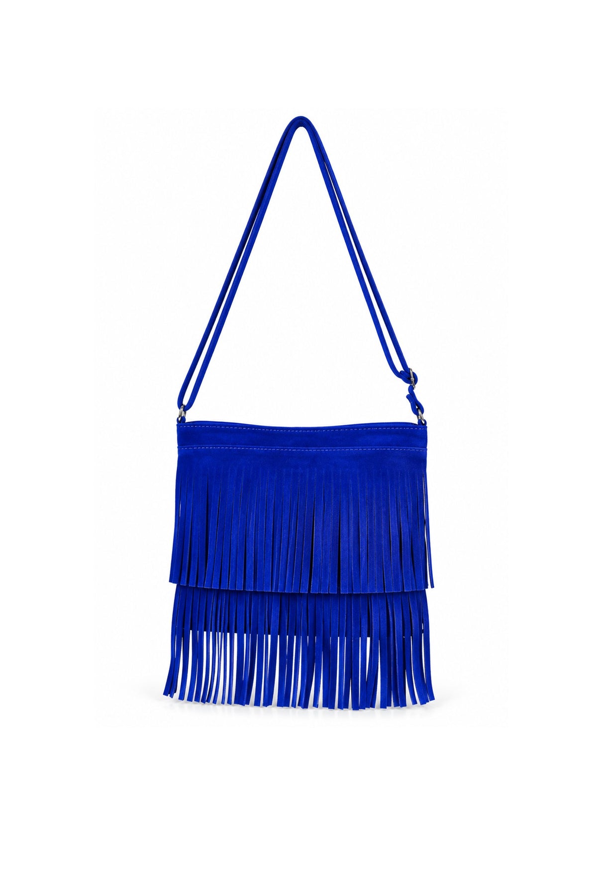 Genuine Italian Suede Fringe Crossbody Bag with Adjustable Strap image 10