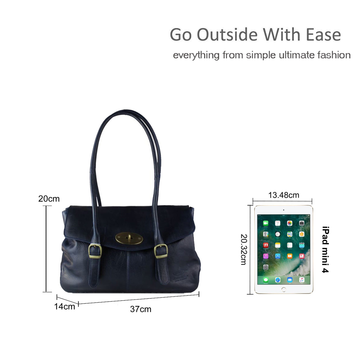 Classic Vintage Buckle Genuine Leather Shoulder Bag image 1