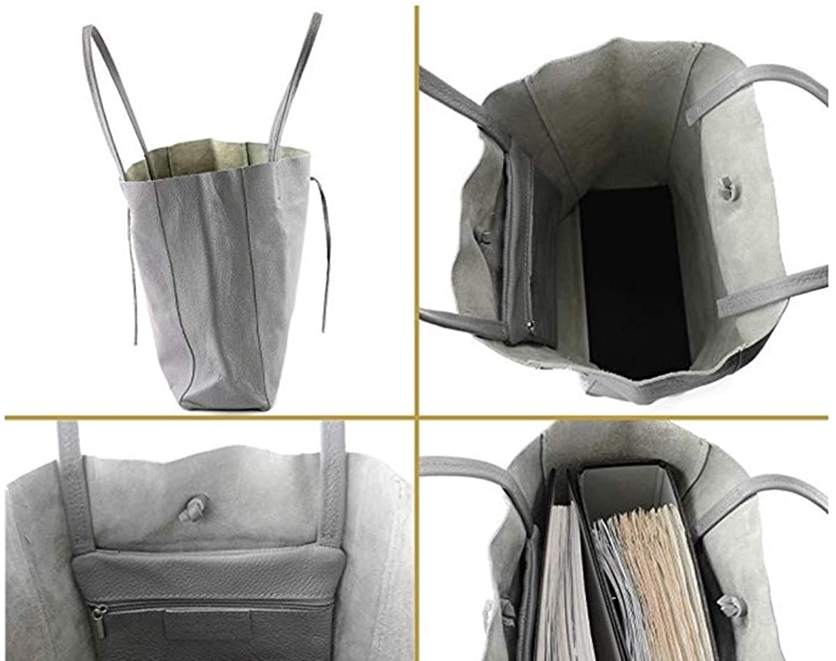 Soft Slouch Genuine Italian Leather Large Shopper Tie Closure Style Tote Handbag image 4
