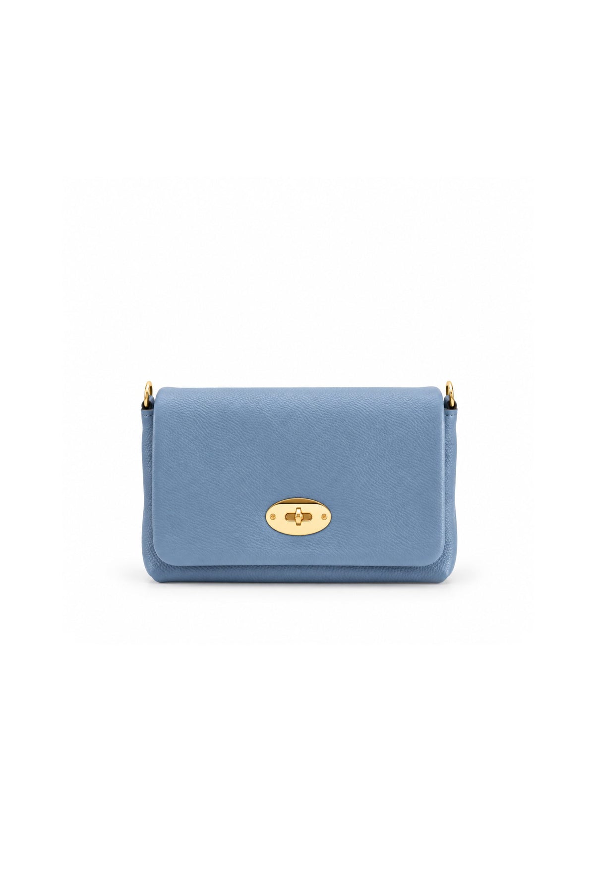 Genuine Italian Leather Flap Crossbody Bag with Turn Lock image 0