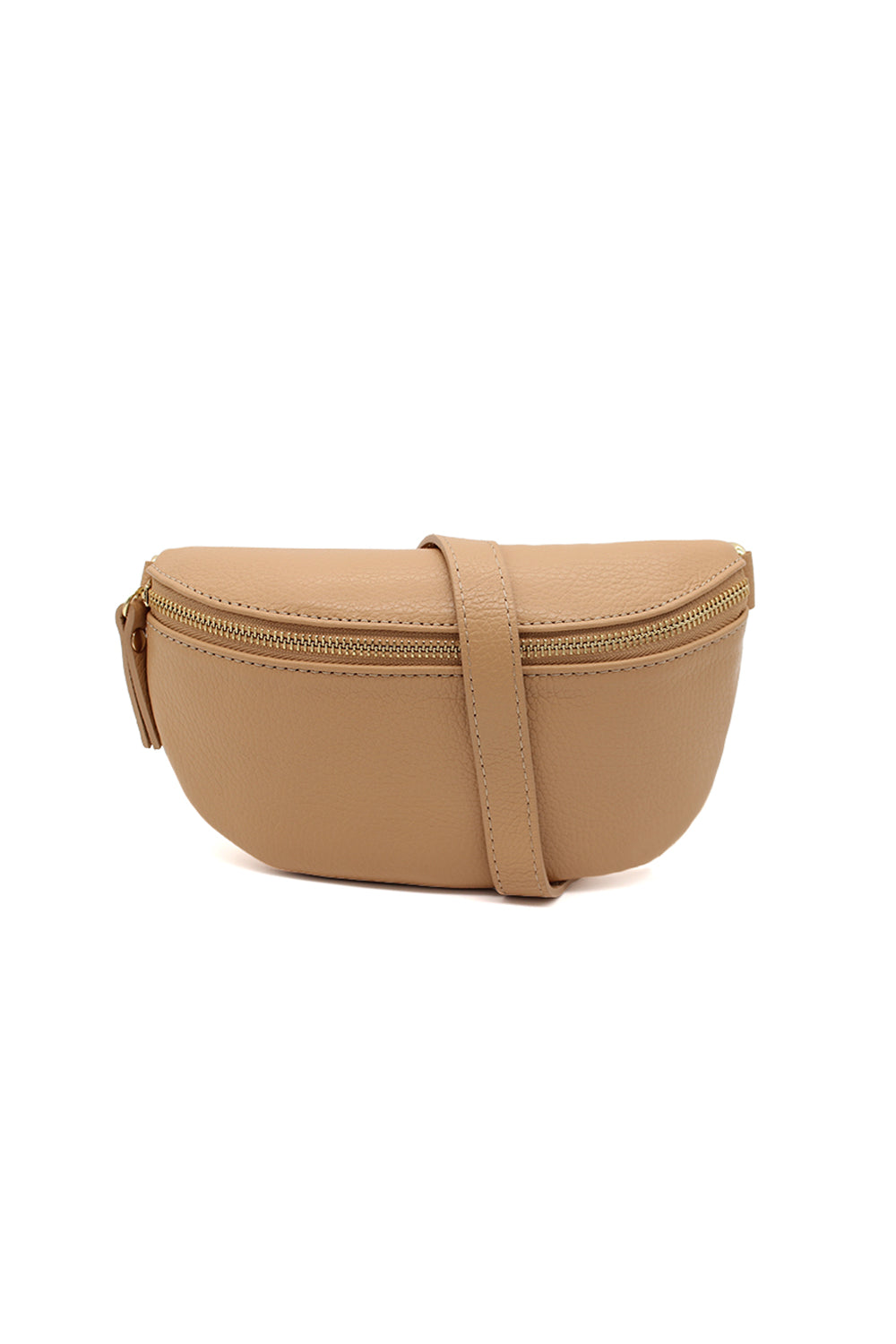 Minimalist Genuine Leather Sling Crossbody Bag with Zippered Closure image 10