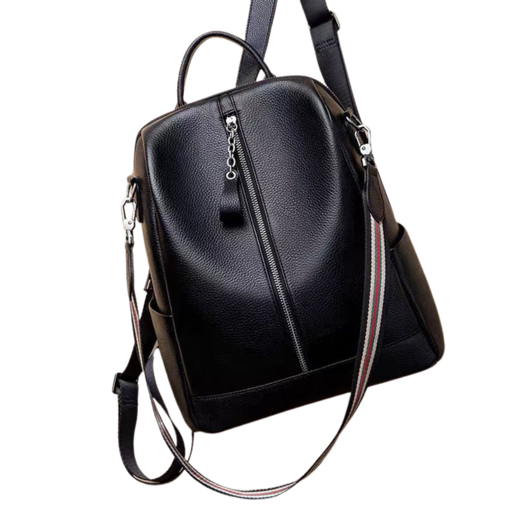 Multi-Strap Design Genuine Leather Convertible Backpack image 2