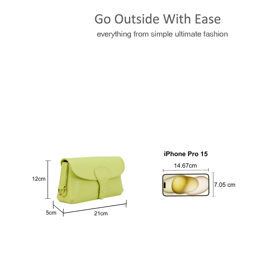 Genuine Leather Magnetic Flap Small Crossbody Handbag image 1