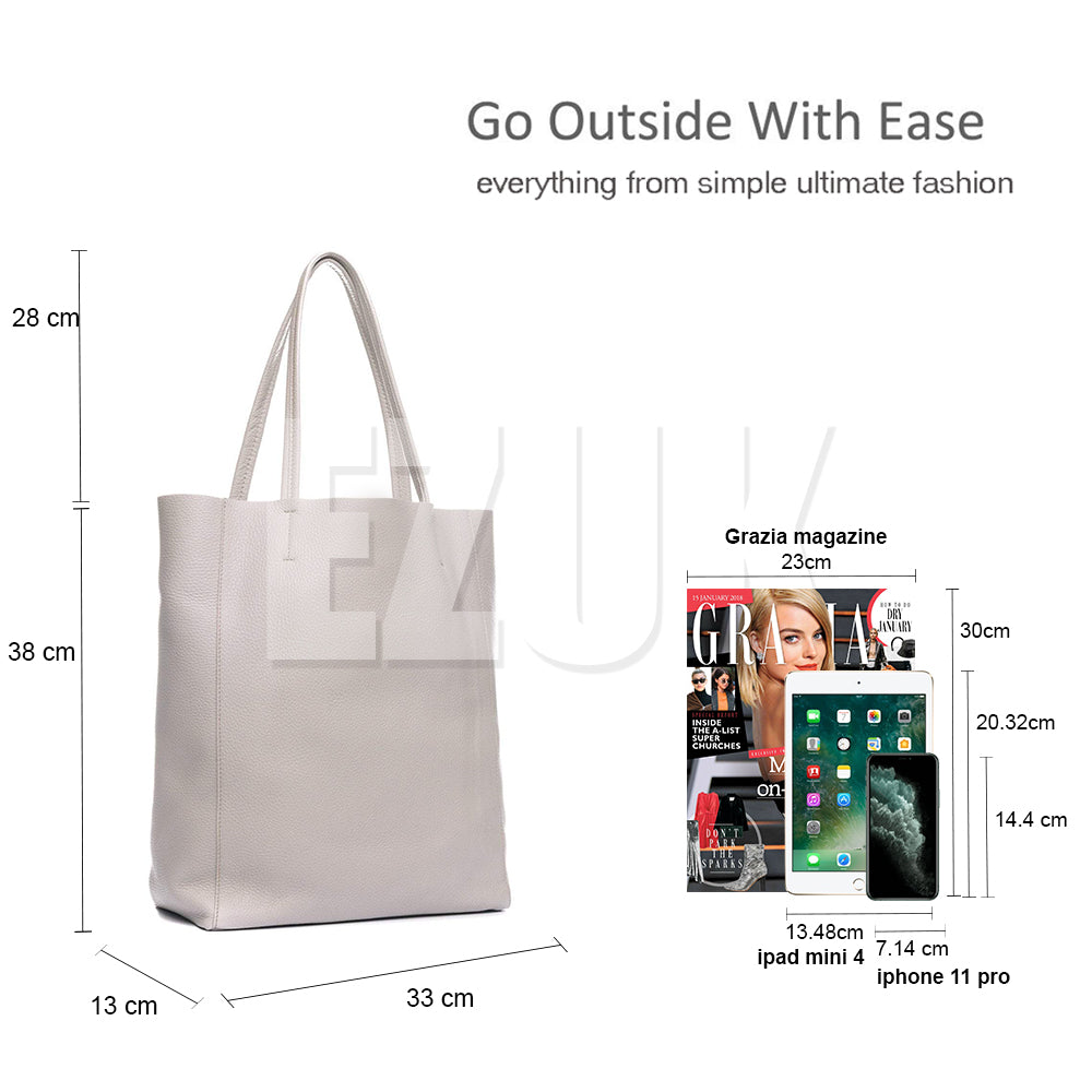Soft Slouch Genuine Italian Leather Large Shopper Tie Closure Style Tote Handbag image 2
