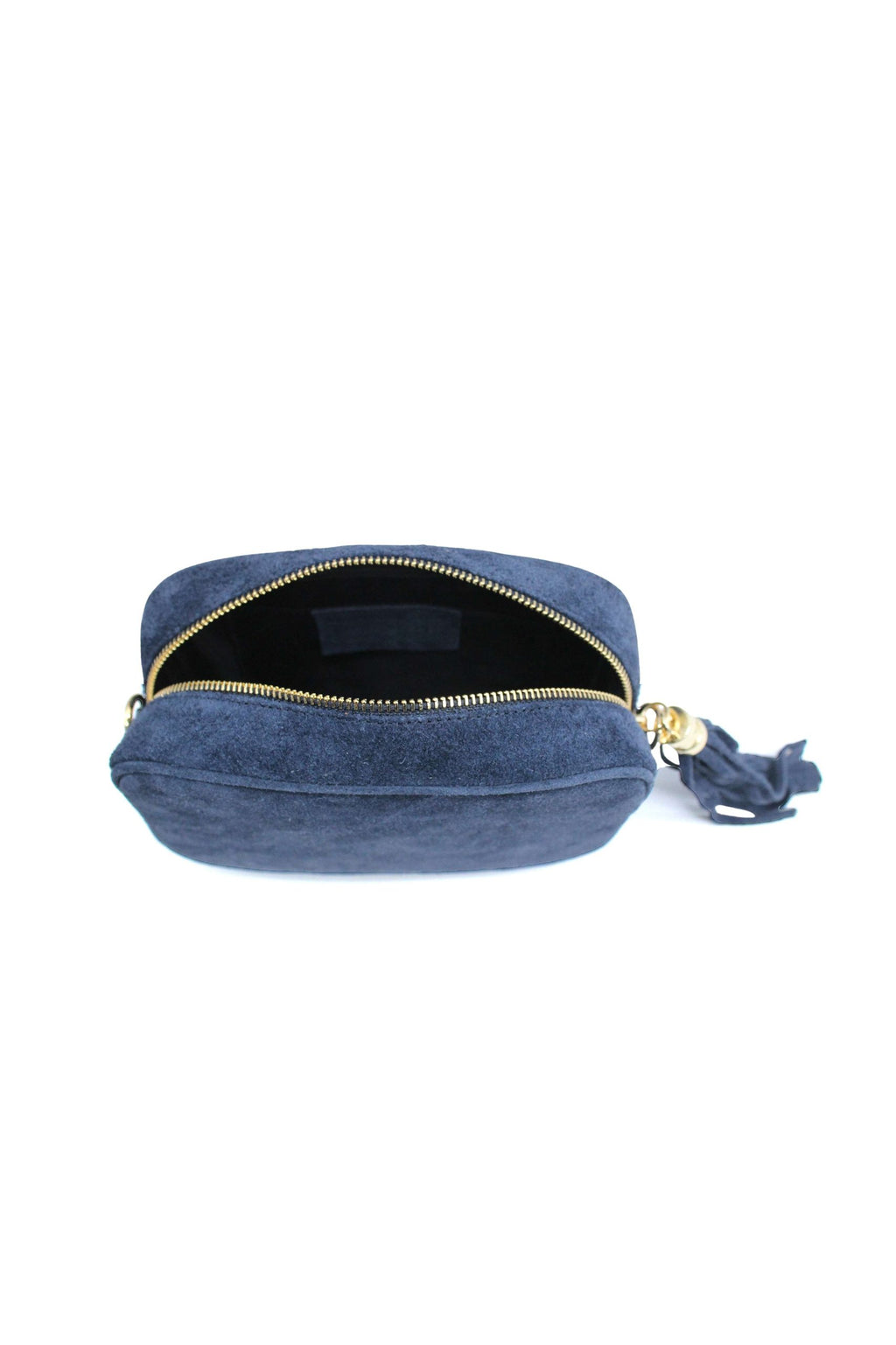 Genuine Italian Suede Leather Crossbody Bag with Tassel Zip image 11