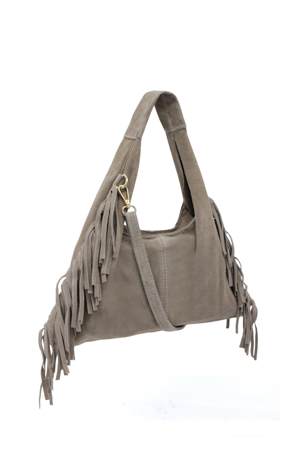 Italian Genuine Suede Fringe Crossbody Shoulder Bag image 2