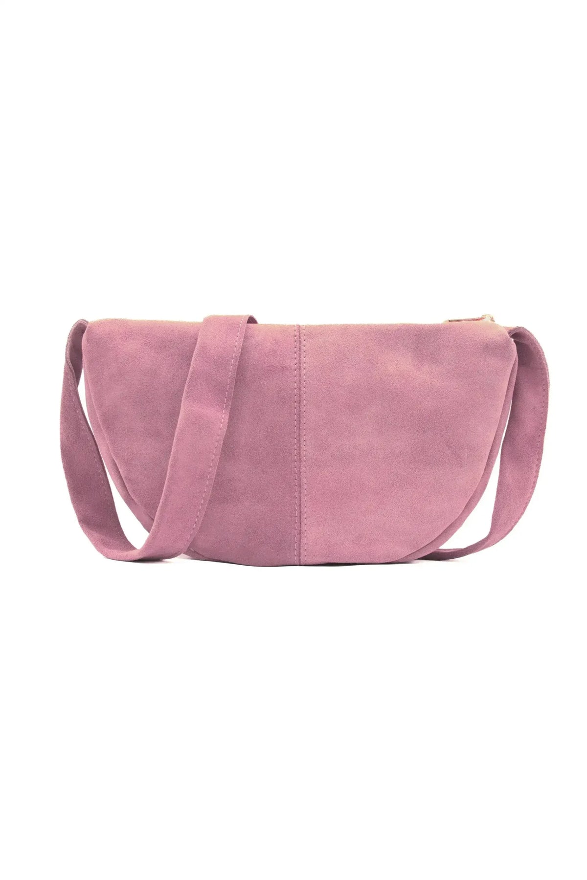 Italian Fashion Suede Leather Shopper Tote Shoulder Bag - PINK image