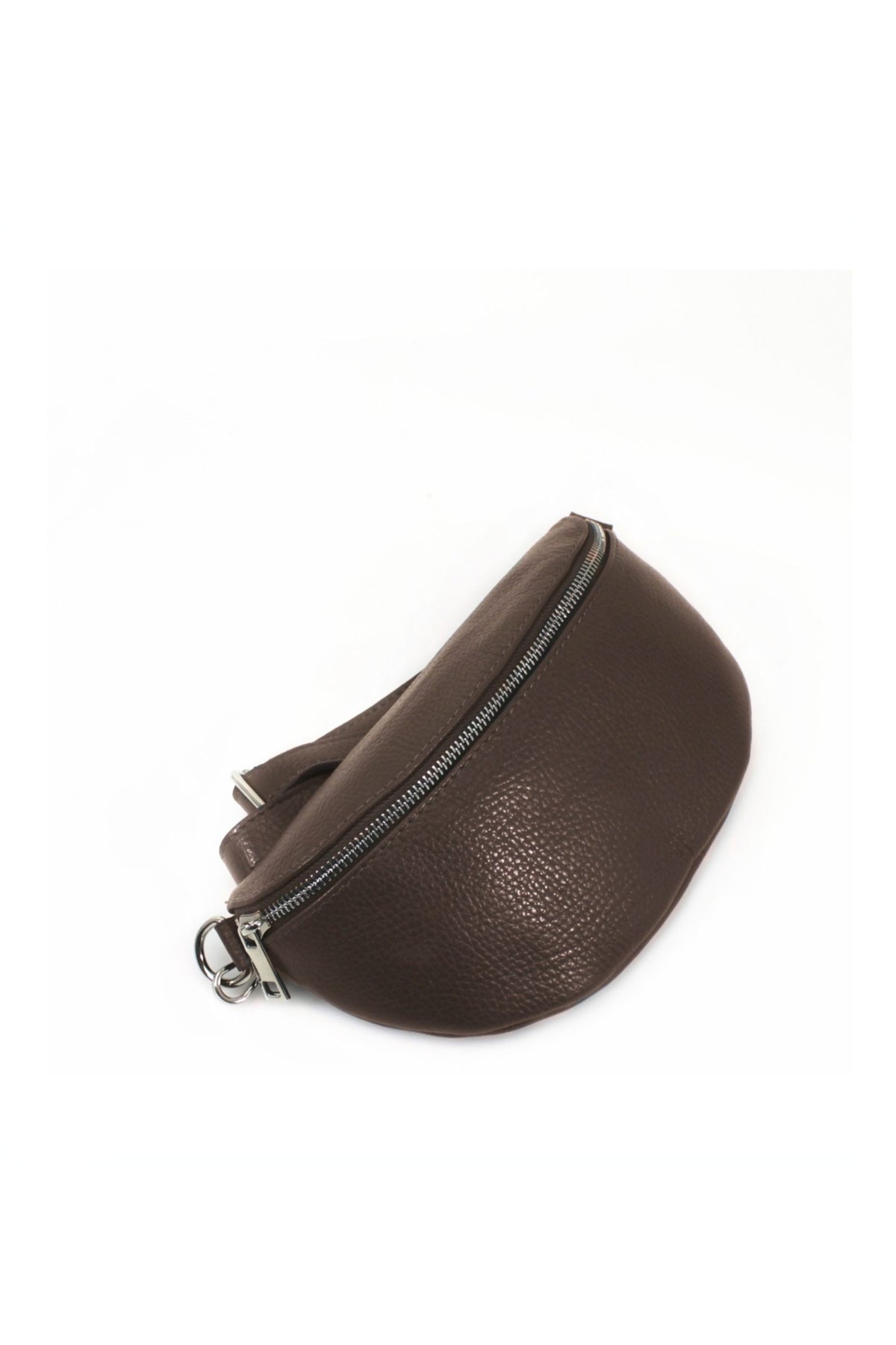 Italian Real Leather Bum Bag Style Crossbody Bag - COFFEE image