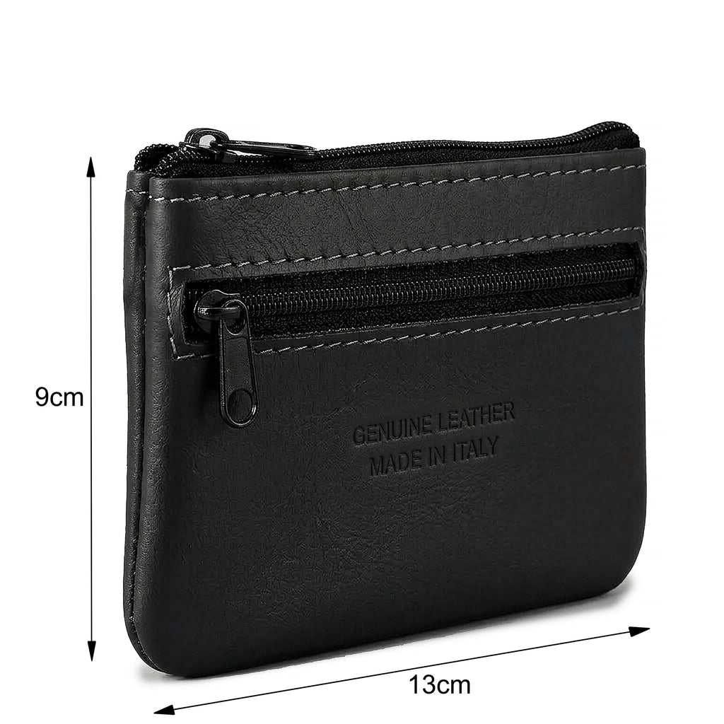 Genuine Leather Coin Purse Mini Key Ring Pouch Organizer image 1