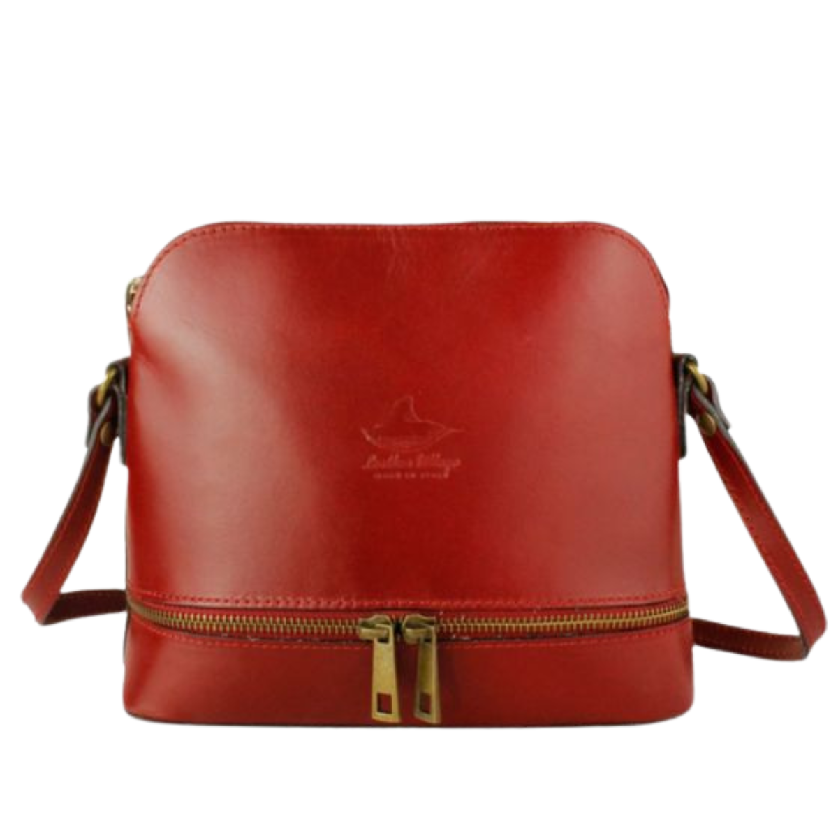 Stylish Zipper Detail Genuine Leather Crossbody Bag - BURGUNDY image