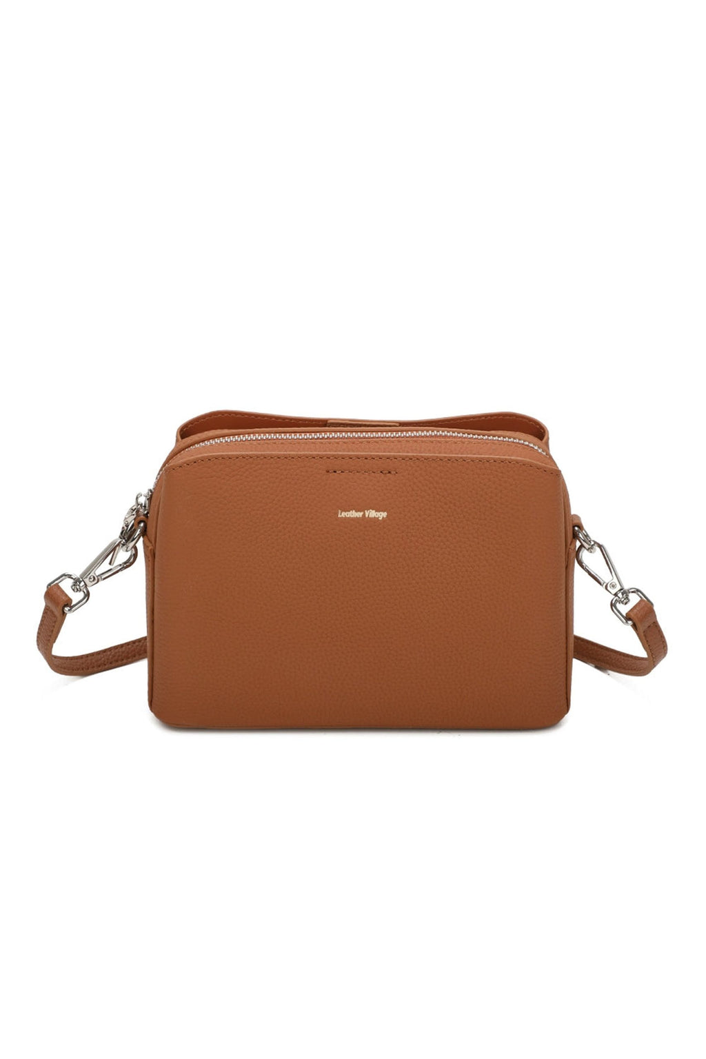 Real Leather Compact Crossbody Wide Strap Shoulder Bag image 1