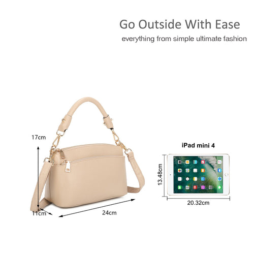 Elegant Gold Accents Genuine Leather Shoulder Bag image 1