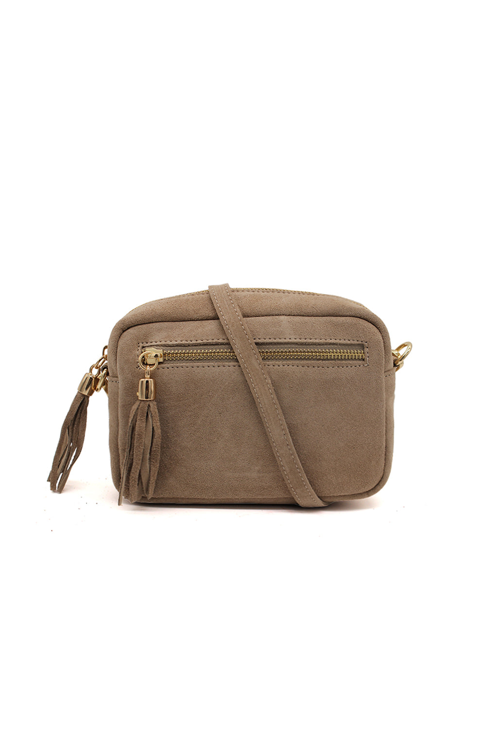 Casual Italian Genuine Suede Crossbody Bag with Tassel Zipper Closure image 7