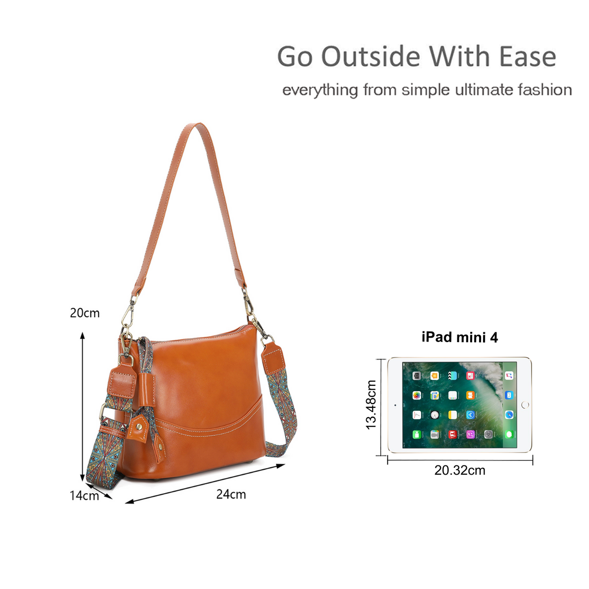 Boho-Chic Strap Genuine Leather Shoulder Bag image 1