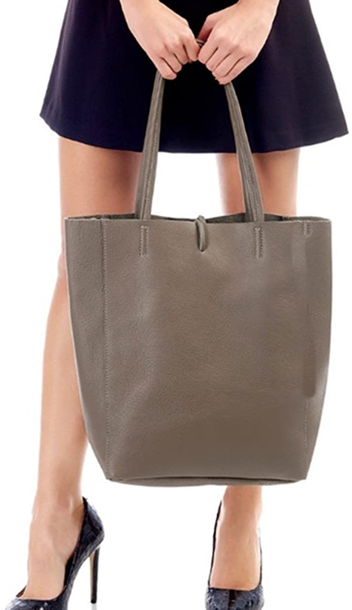 Soft Slouch Genuine Italian Leather Large Shopper Tie Closure Style Tote Handbag image 3