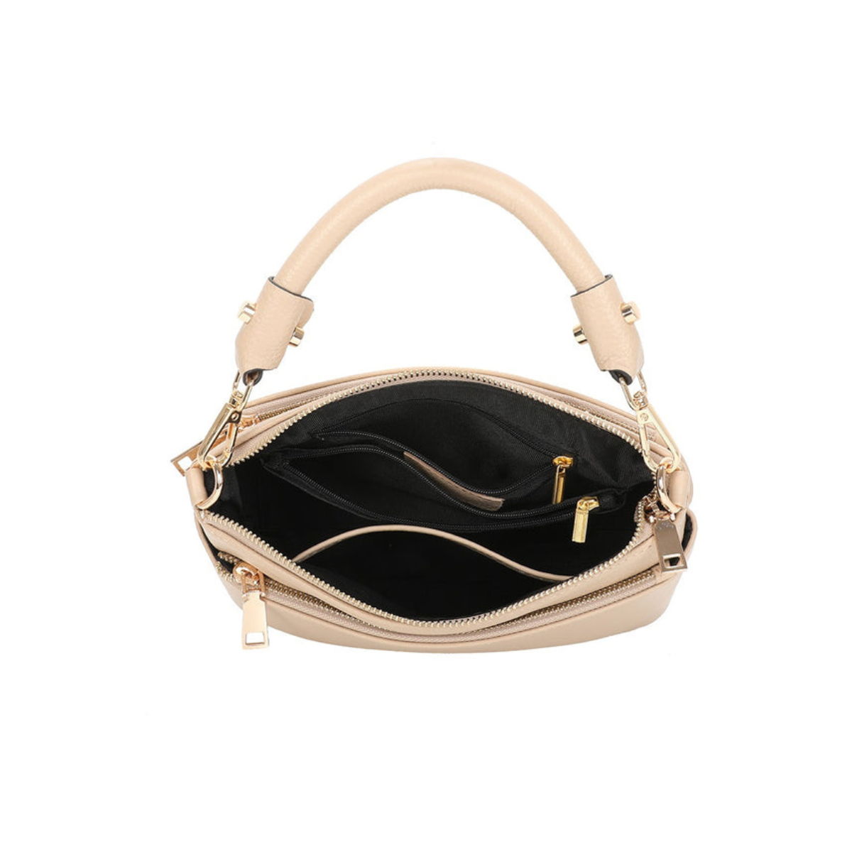 Elegant Gold Accents Genuine Leather Shoulder Bag image 2