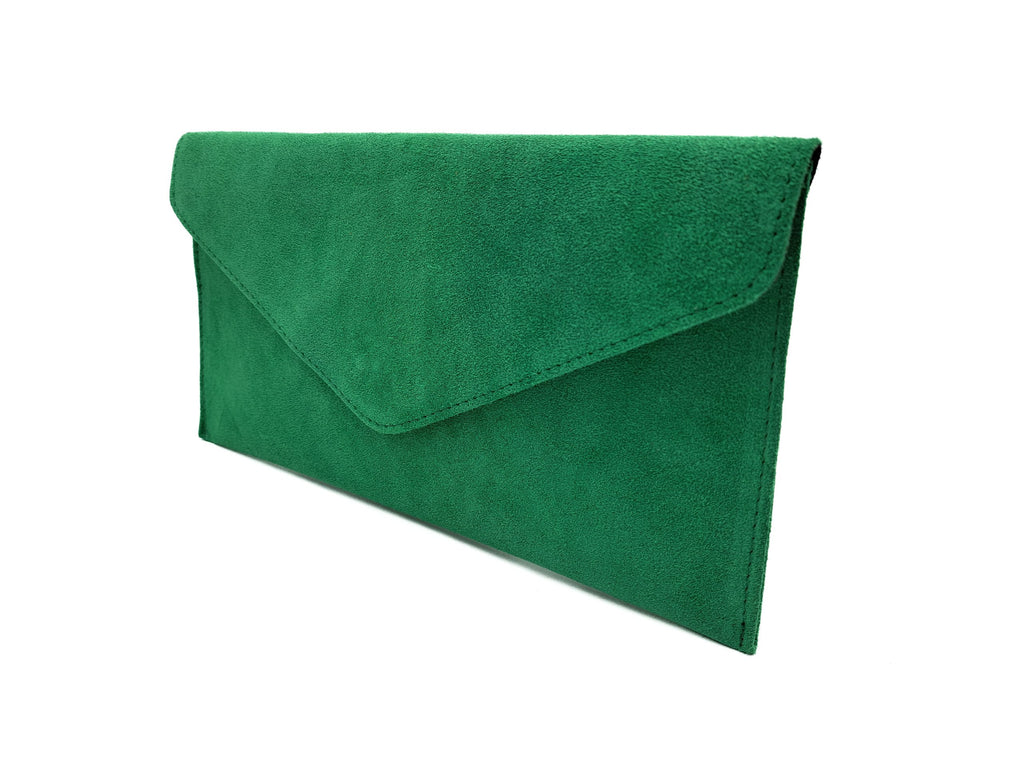Genuine Italian Suede Envelope Style Cluth Bag Purse Flat Messenger Handbag image 2
