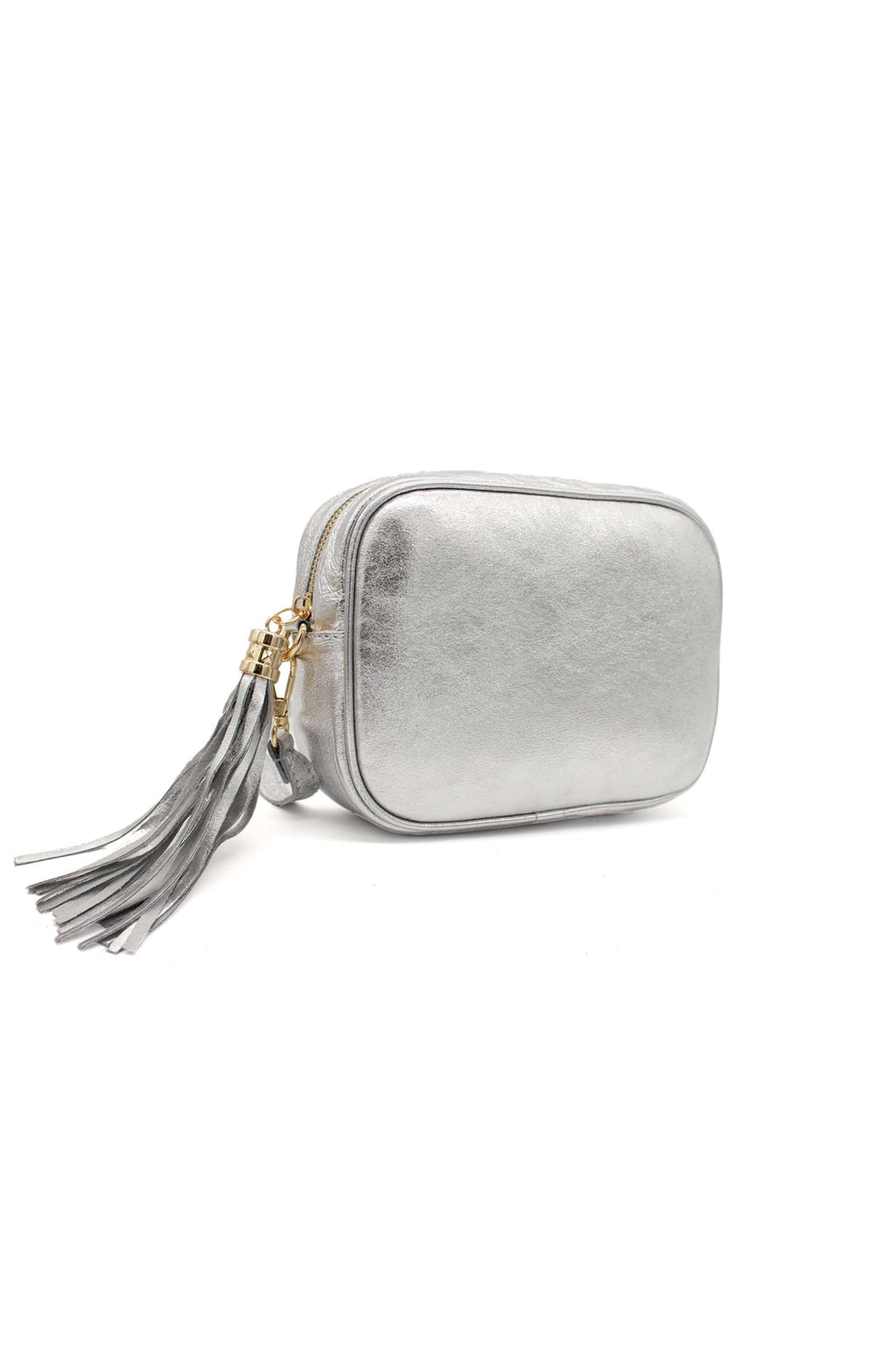 Italian Genuine Leather Crossbody Bag with Tassel Zipper image 3