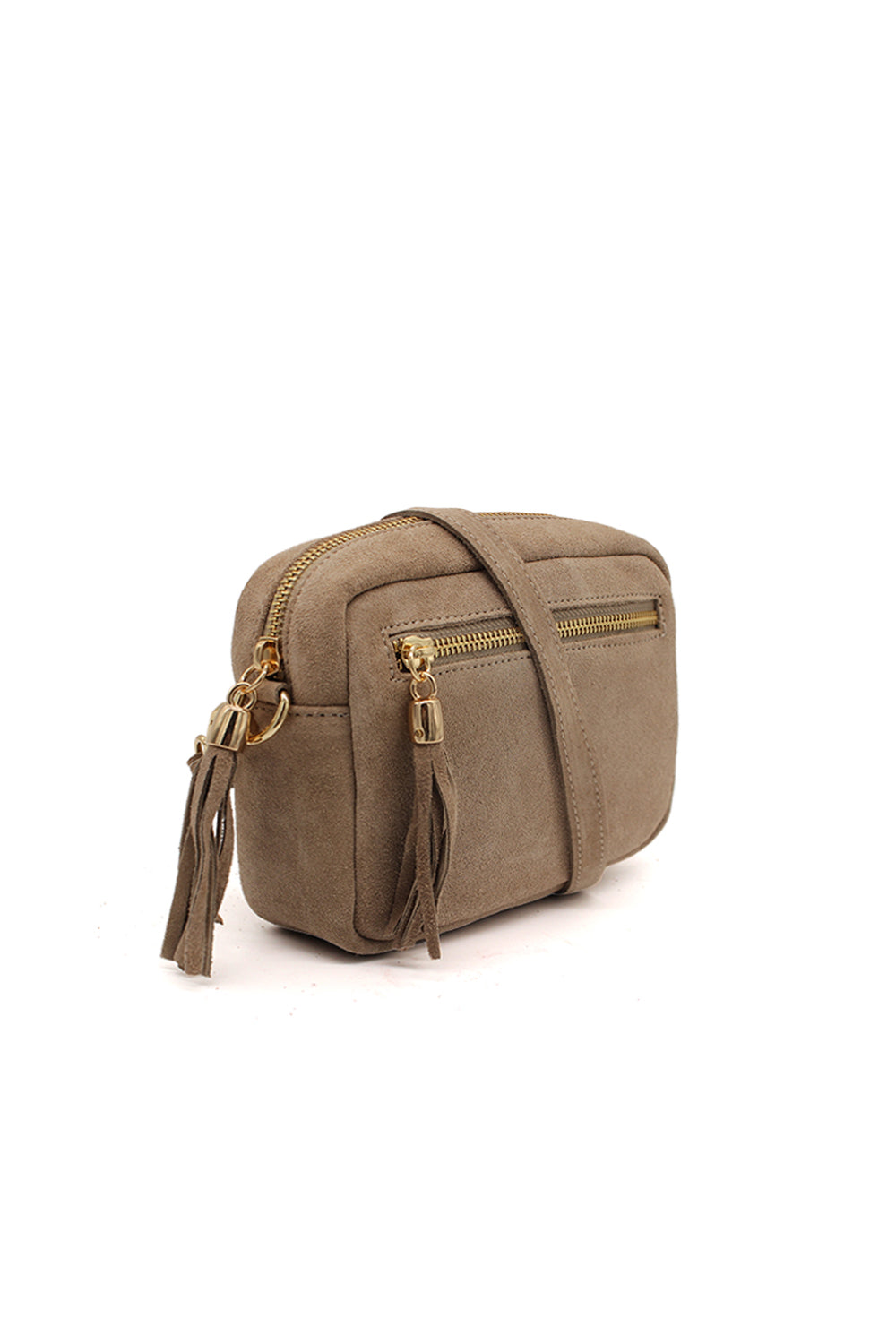 Casual Italian Genuine Suede Crossbody Bag with Tassel Zipper Closure image 8