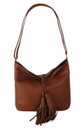 Elegant Tassel Detail Genuine Leather Shoulder Bag image 0
