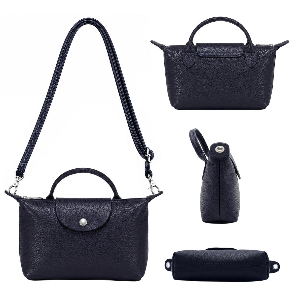 Italian Leather Top Handle Mini Crossbody Shoulder Handbag image 2