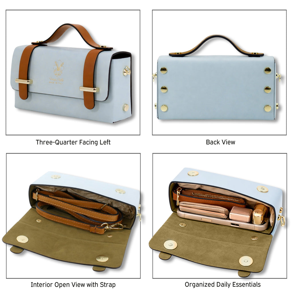 Genuine Italian Leather Structured Crossbody Mini Bag image 2