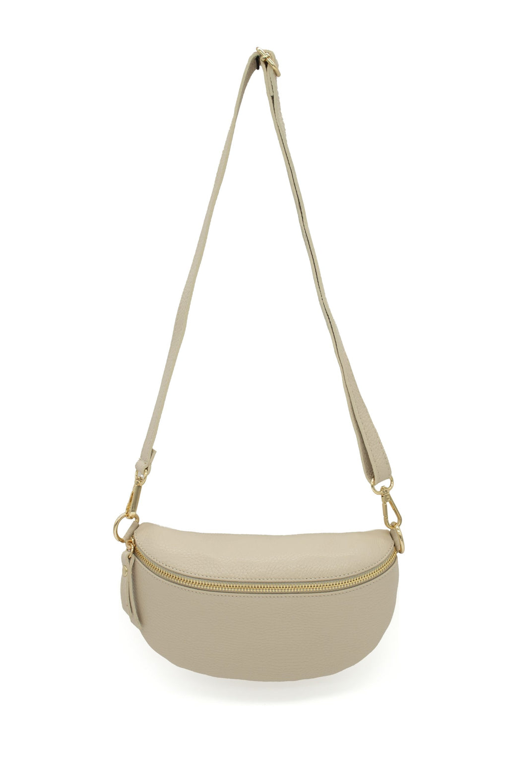 Minimalist Genuine Leather Sling Crossbody Bag with Zippered Closure image 7