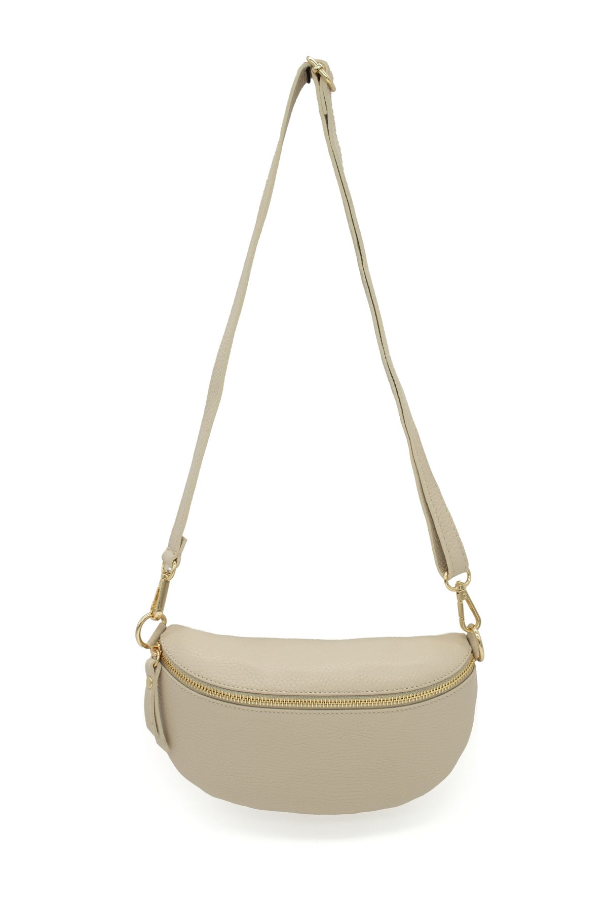 Minimalist Genuine Leather Sling Crossbody Bag with Zippered Closure image 7