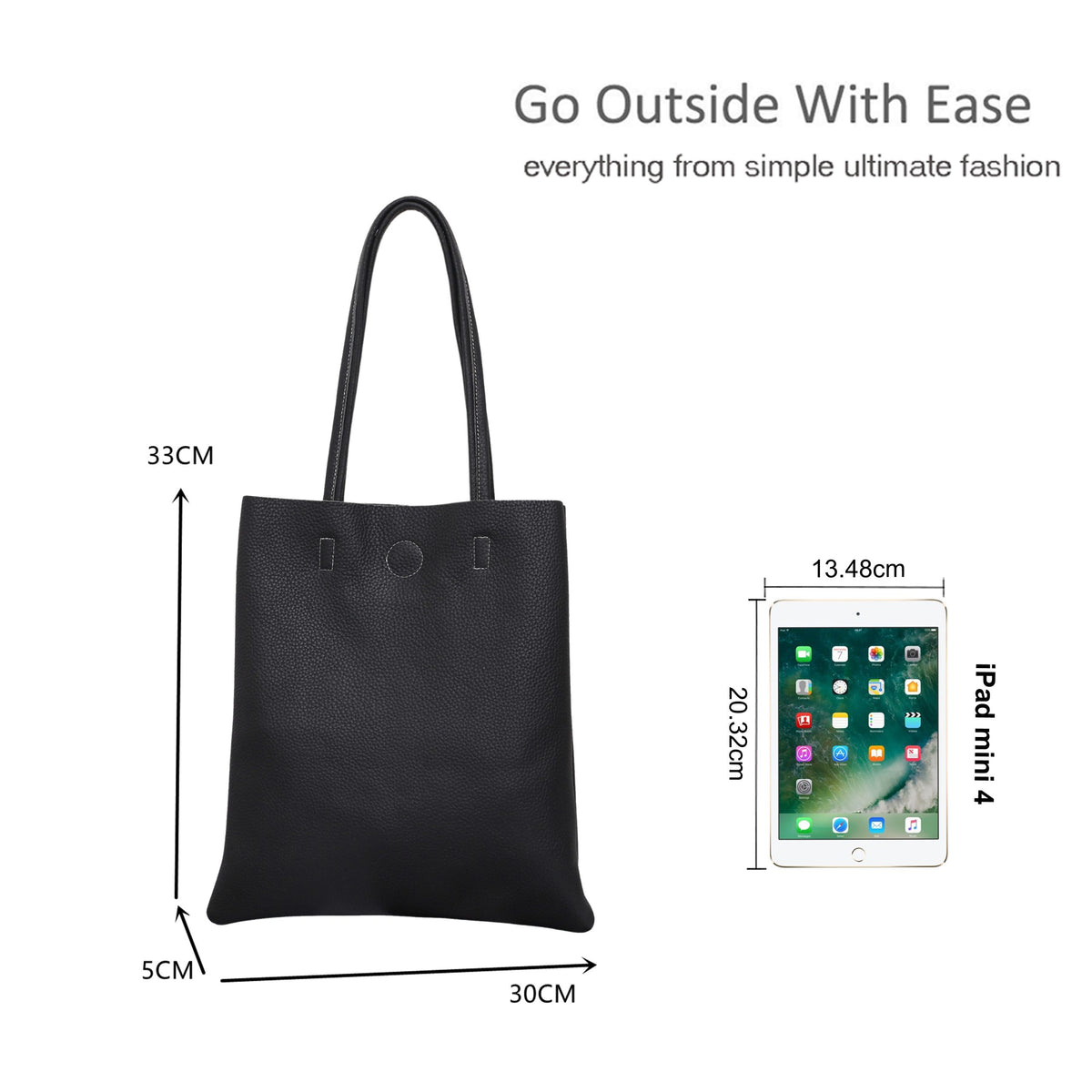 Minimalist Genuine Leather Tote Bag for Everyday Use image 1