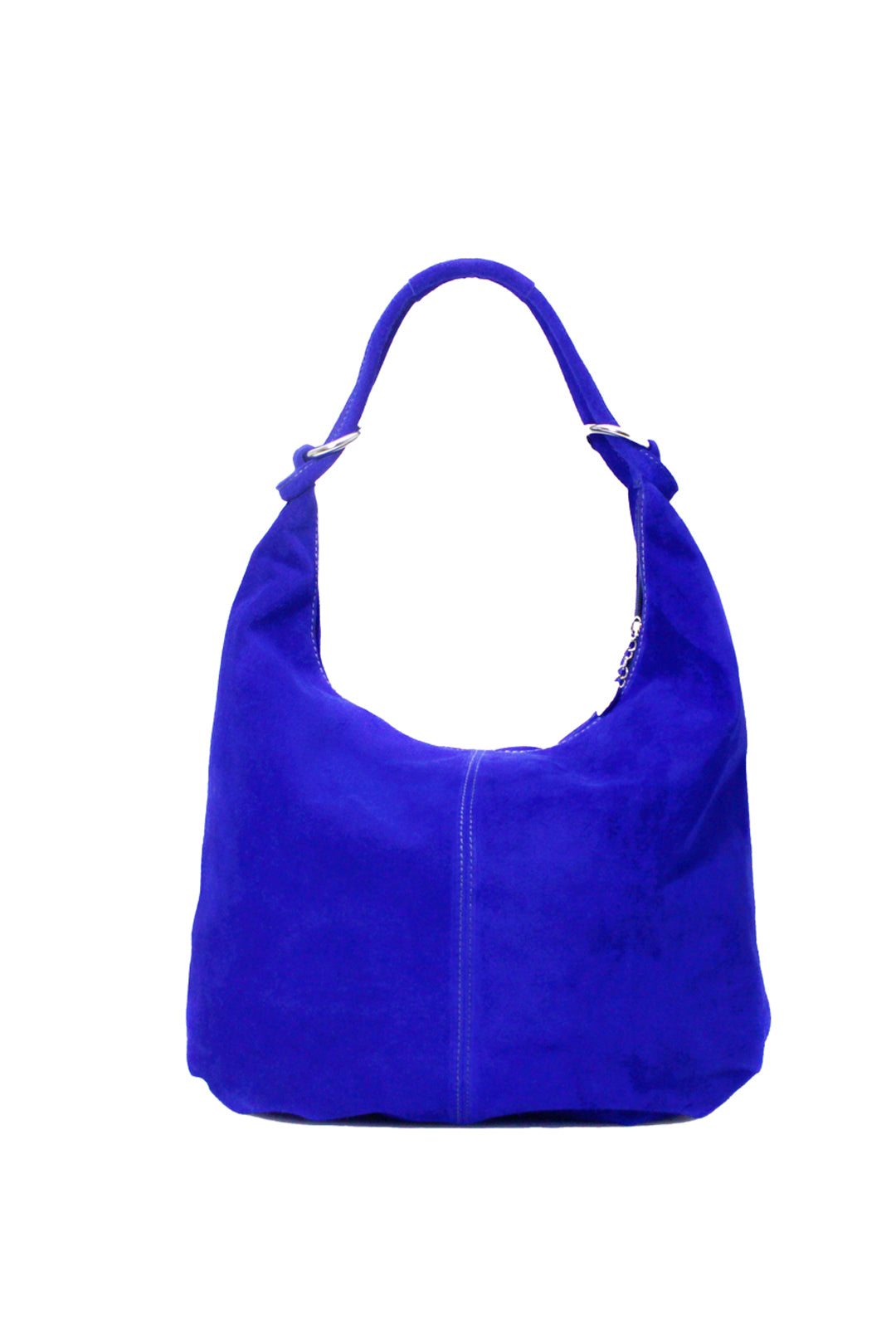 Large Slouch Italian Suede Leather Hobo Tote Bag - Royal Blue image