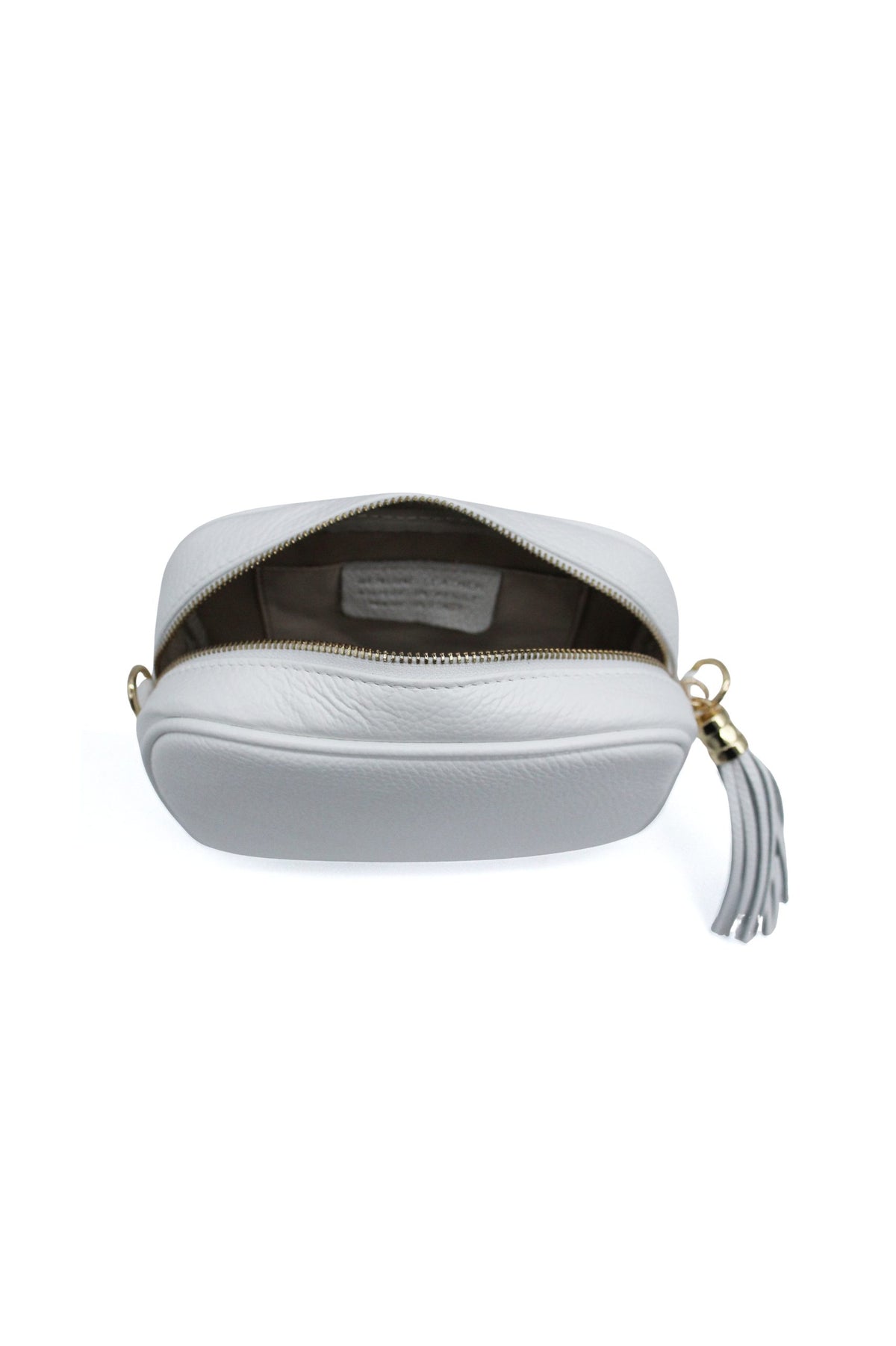 Italian Genuine Leather Crossbody Bag with Tassel Zipper image 25
