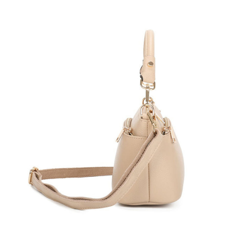 Elegant Gold Accents Genuine Leather Shoulder Bag image 5
