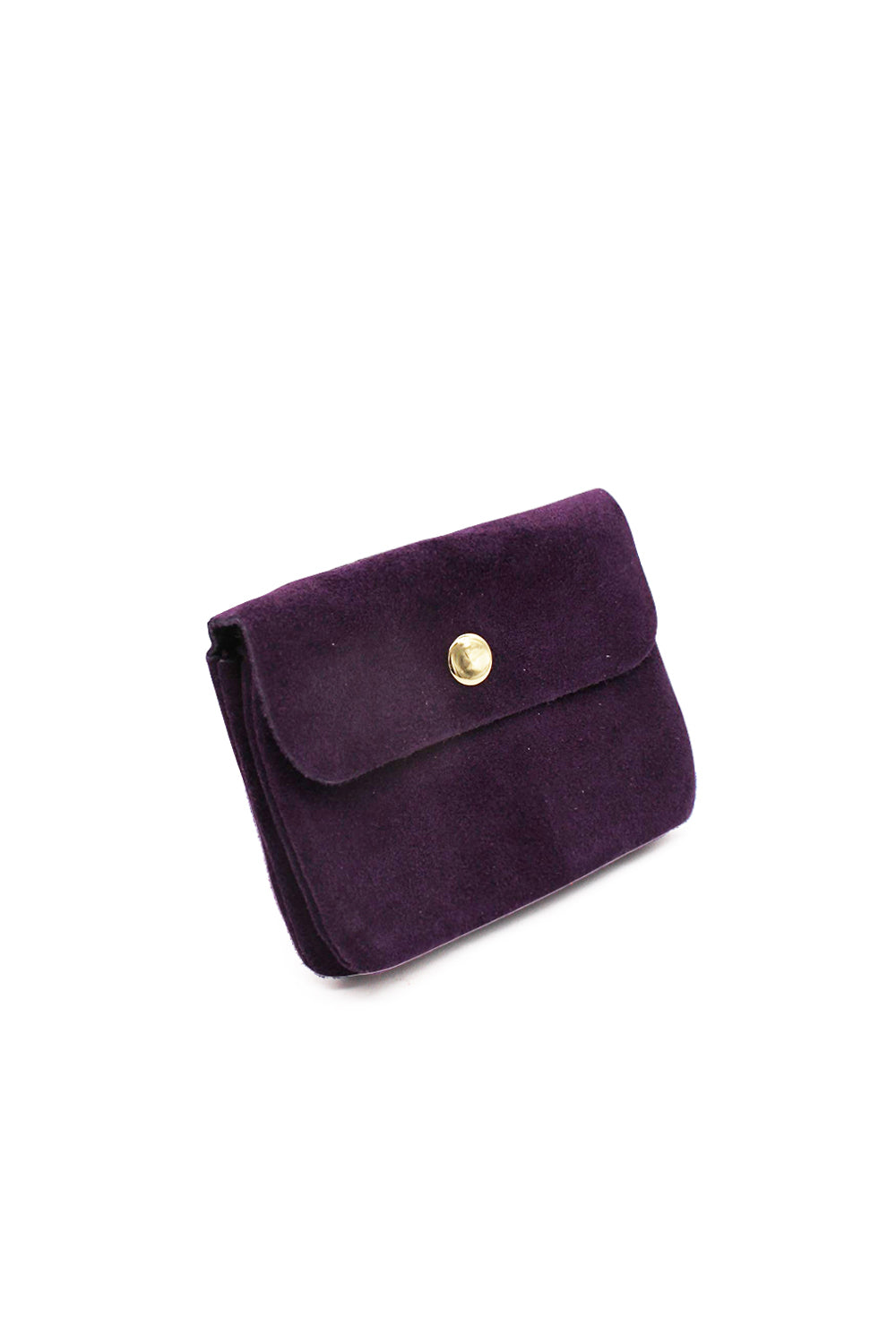 Compact Snap Button Slim Fit Italian Genuine Suede Purse image 10