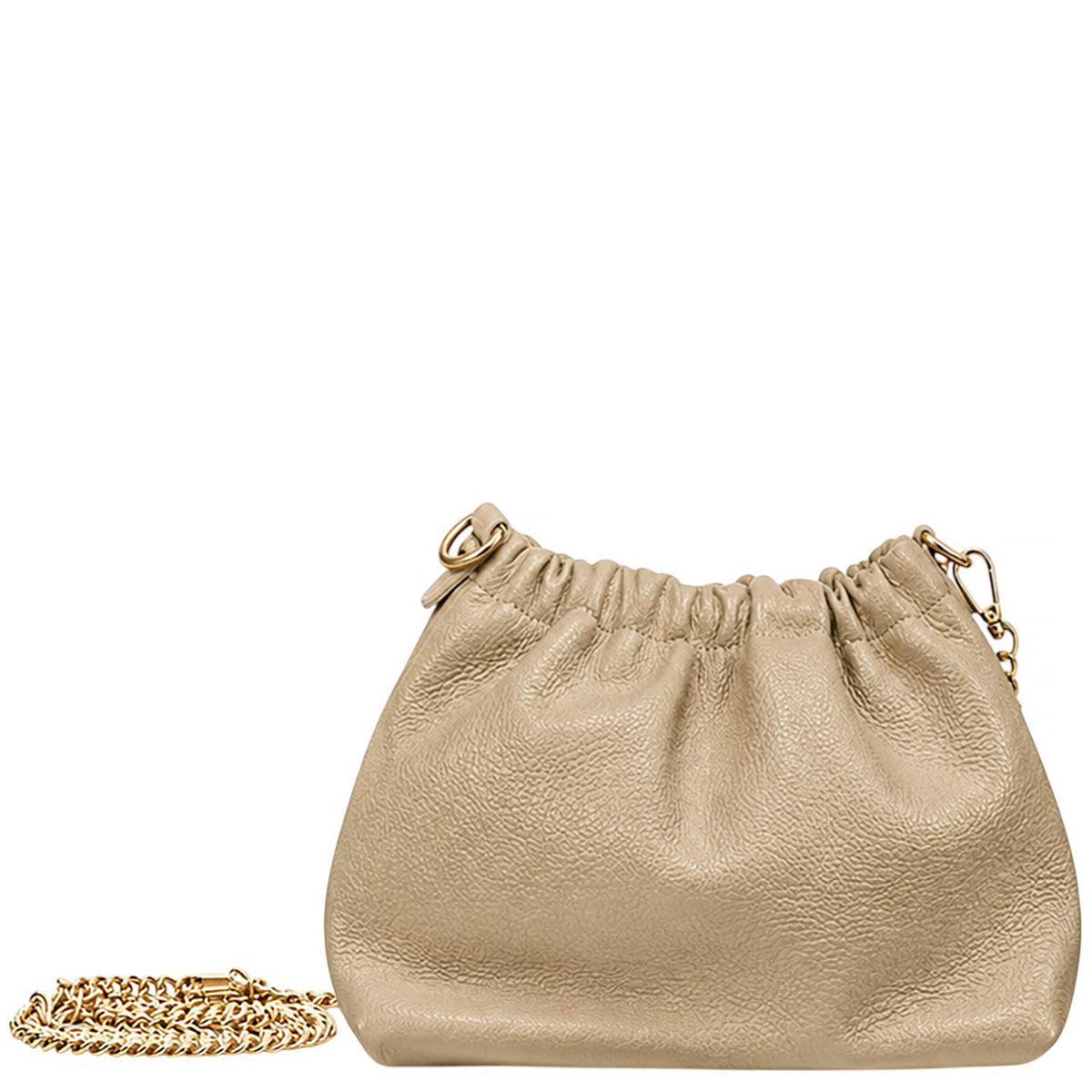 Elegant Genuine Italian Grained Leather Pouch Clutch Bag - KHAKI image