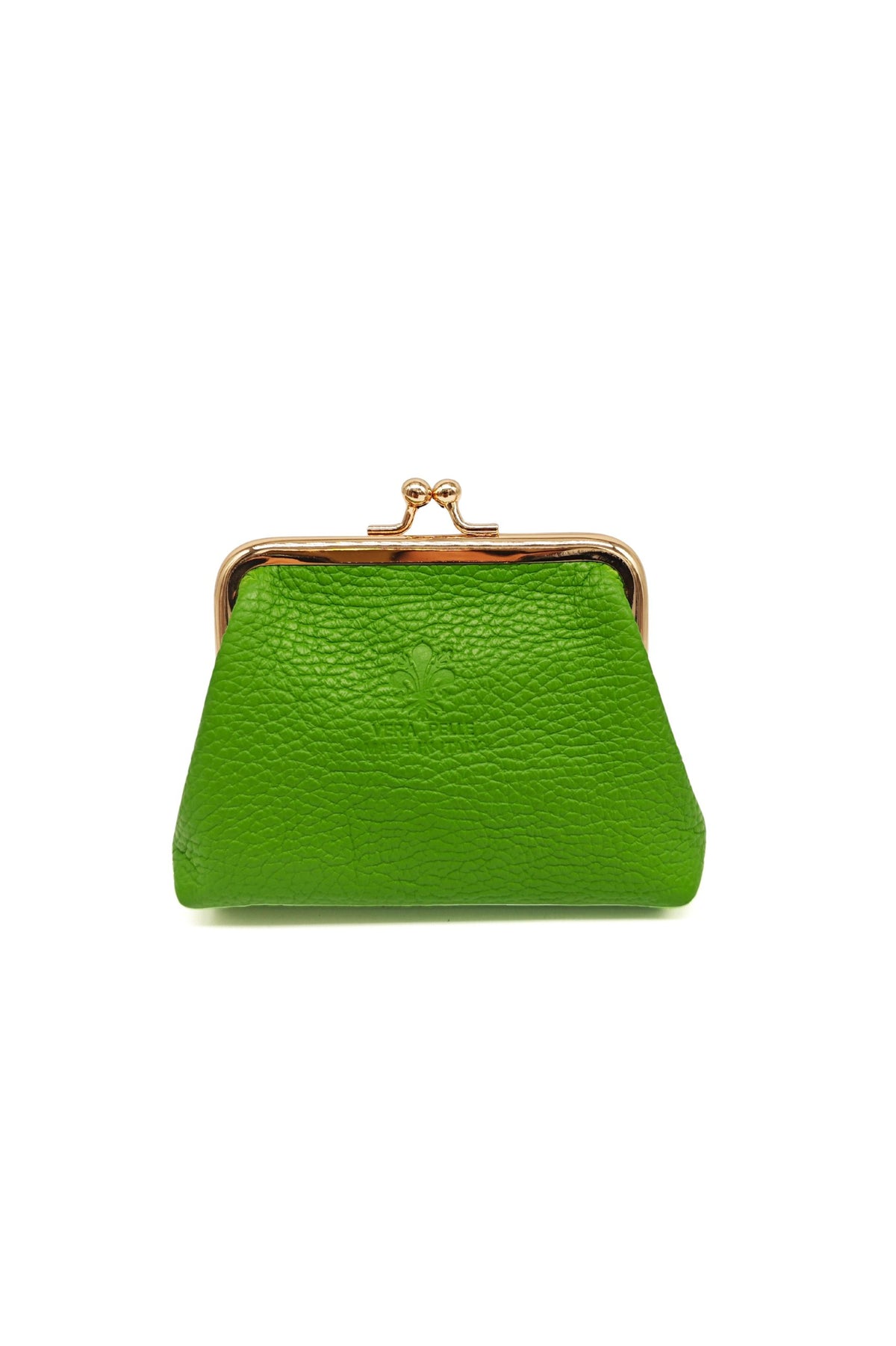 Genuine Italian Leather Coin Purse with Kiss Lock Frame image 0
