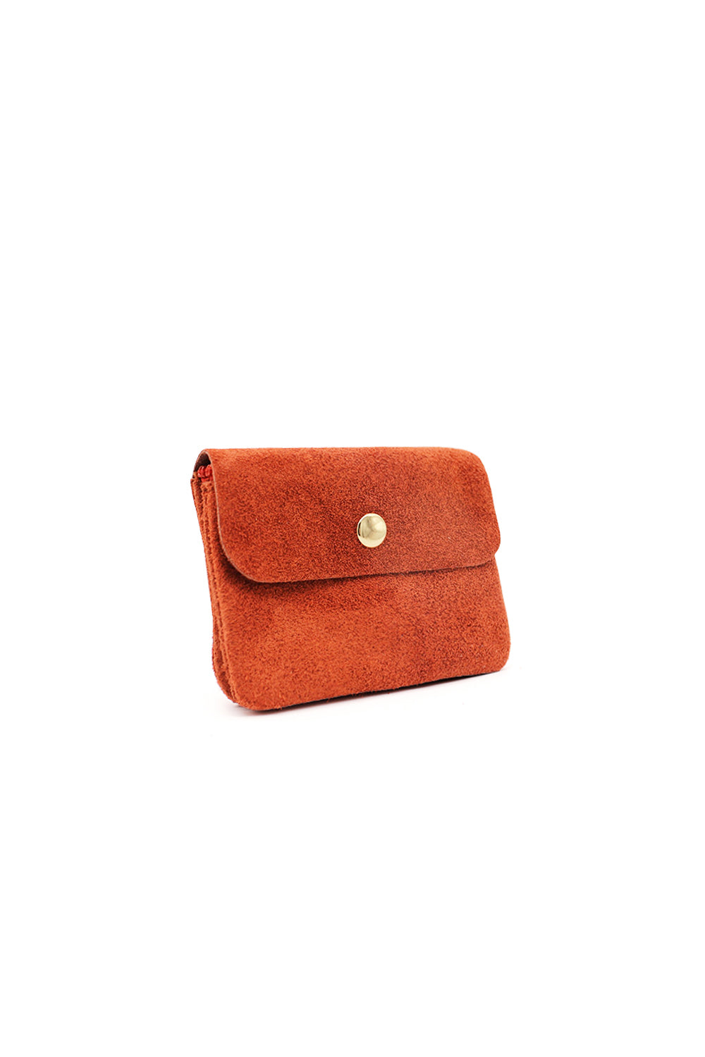 Compact Snap Button Slim Fit Italian Genuine Suede Purse image 12