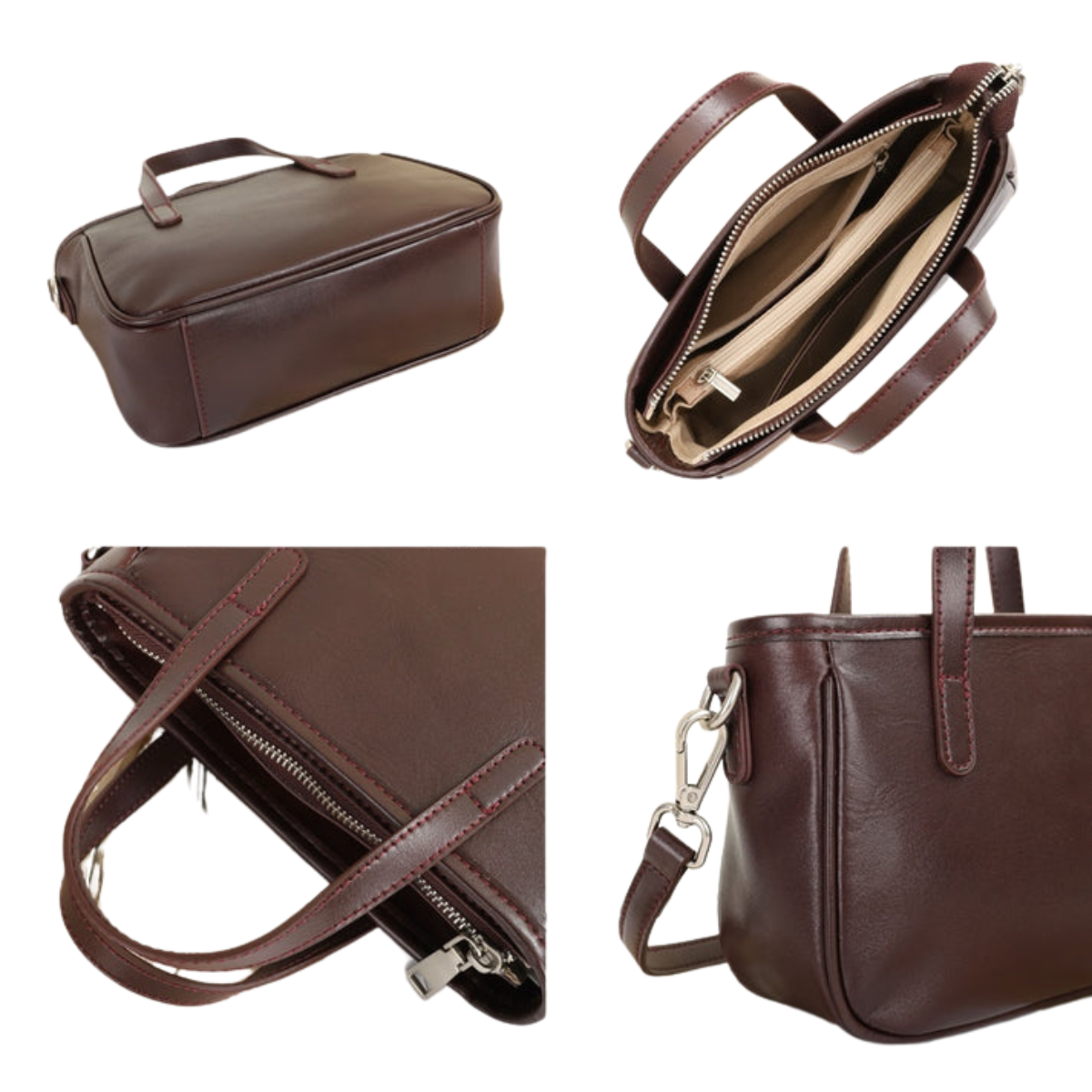 Sleek Design Compact Genuine Leather Shoulder Handbag image 2