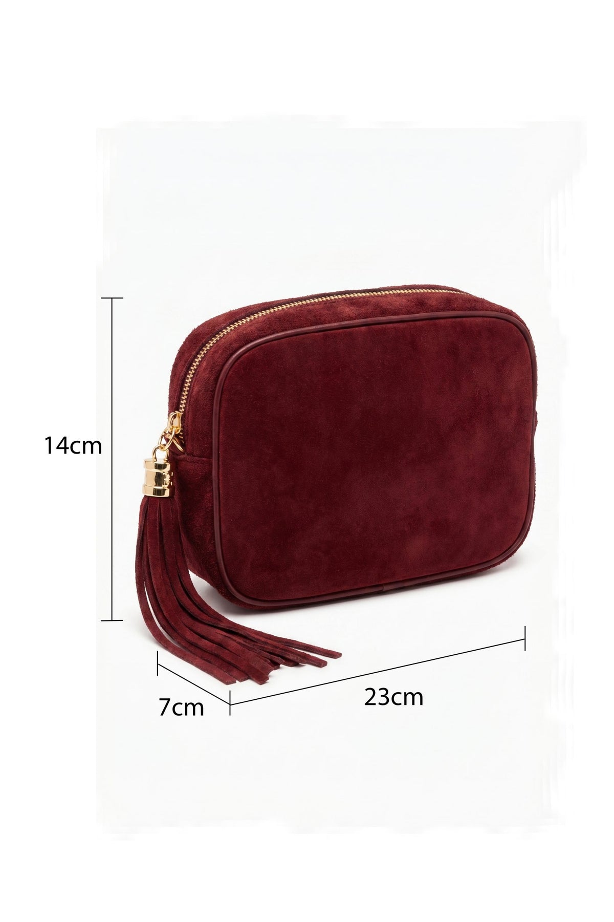 Italian Genuine Suede Crossbody Bag with Horsebit Detail image 1