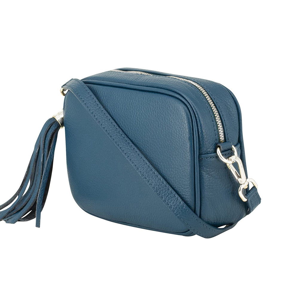 Tassel Charm Genuine Italian Leather Camera Handbag Crossbody Bag image 1